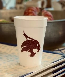 The Pink Leopard Texas State - Styrofoam Cups - Sleeve Of 10