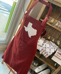 The Pink Leopard Maroon - Texas Apron