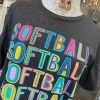 The Pink Leopard SOFTBALL MULTI COLOR TEE New Arrivals