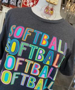 The Pink Leopard SOFTBALL MULTI COLOR TEE New Arrivals
