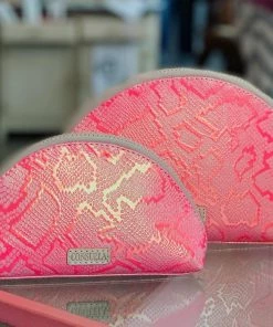 The Pink Leopard Large Consuela Cosmetic - Coral Pink New Arrivals