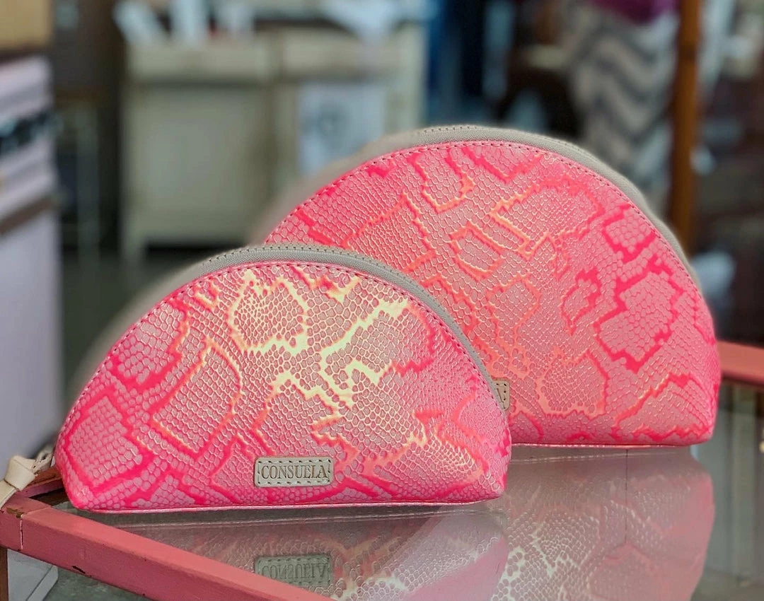 The Pink Leopard Large Consuela Cosmetic - Coral Pink New Arrivals 1 The Pink Leopard Large Consuela Cosmetic - Coral Pink New Arrivals