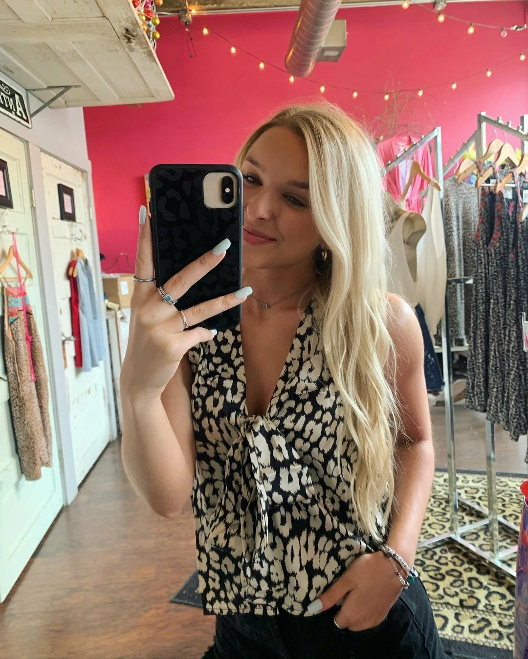 The Pink Leopard Tie Front Leopard Top New Arrivals 2 The Pink Leopard Tie Front Leopard Top New Arrivals