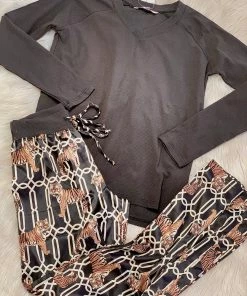 The Pink Leopard Soft Slumber Long Sleeve - Black New Arrivals