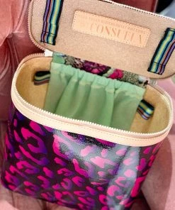 The Pink Leopard New Arrivals CONSUELA - Slim Train Case - Pebbles