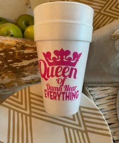 The Pink Leopard QUEEN OF EVERYTHING Styrofoam Cups New Arrivals