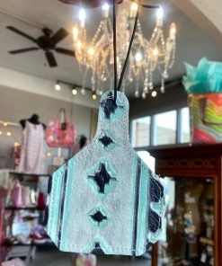 The Pink Leopard New Arrivals Turquoise/Black Combo Tooled Leather - Air Freshie