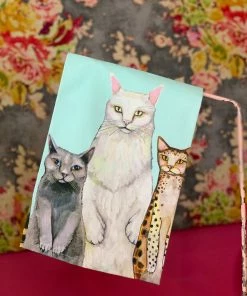 The Pink Leopard New Arrivals Tall Cats Tea Towel