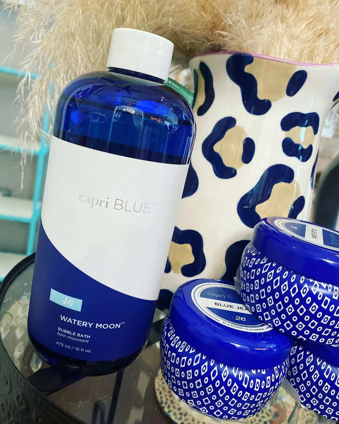The Pink Leopard Capri Blue - Bubble Bath - Watery Moon New Arrivals 1 The Pink Leopard Capri Blue - Bubble Bath - Watery Moon New Arrivals
