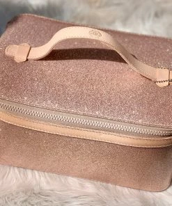 The Pink Leopard Glitter Train Case-Consuela