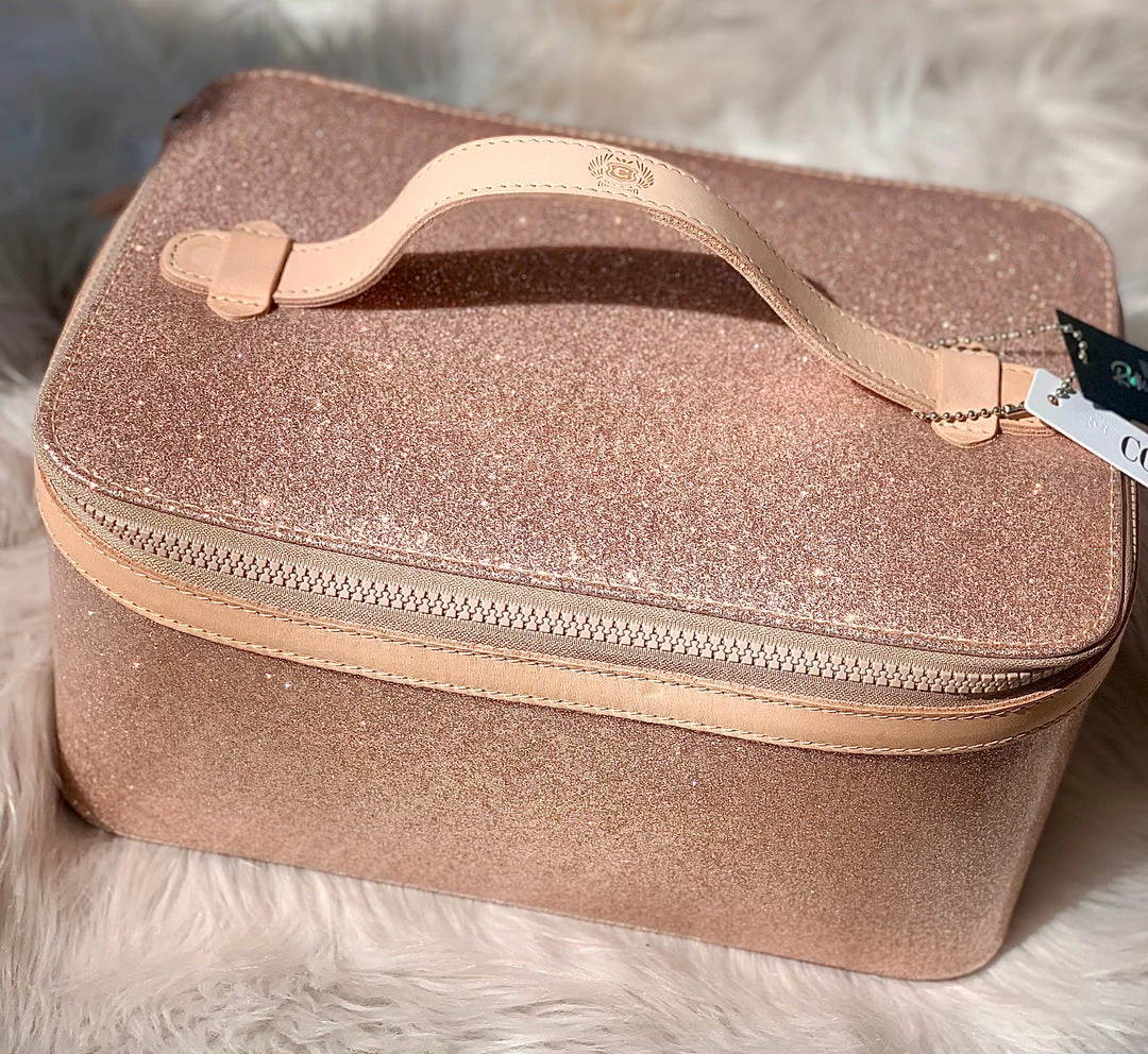 The Pink Leopard Glitter Train Case-Consuela 1 The Pink Leopard Glitter Train Case-Consuela