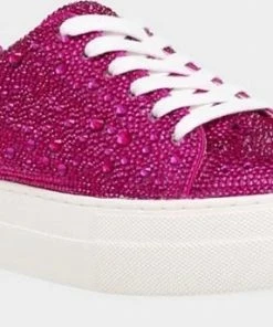 The Pink Leopard BETSY JOHNSON - Fuchsia Rhinestone Sneakers