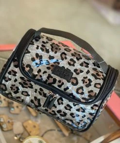 The Pink Leopard New Arrivals Clear Leopard Cosmetic Bag