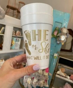 The Pink Leopard New Arrivals He Or She - Styrofoam Cups - Sleeve Of 10