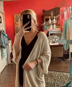 The Pink Leopard Taupe Distress Cardigan