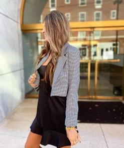 The Pink Leopard Houndstooth Blazer