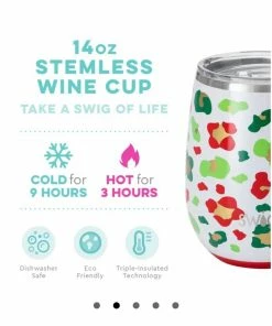 The Pink Leopard 14 Oz Stemless Cup - SWIG New Arrivals 13 The Pink Leopard 14 Oz Stemless Cup - SWIG New Arrivals