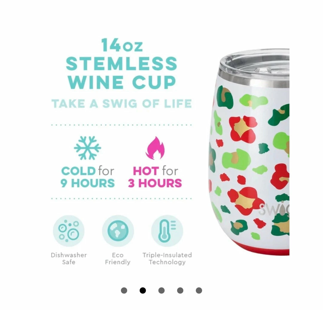 The Pink Leopard 14 Oz Stemless Cup - SWIG New Arrivals 3 The Pink Leopard 14 Oz Stemless Cup - SWIG New Arrivals