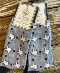 The Pink Leopard New Arrivals Texas Socks - White / Gray