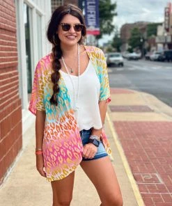 The Pink Leopard Leopard Party Kimono New Arrivals