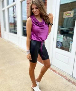 Apparel Purple Silky Top